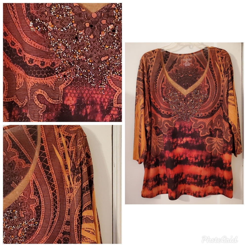 22/24 Lane Bryant Top rhinestones